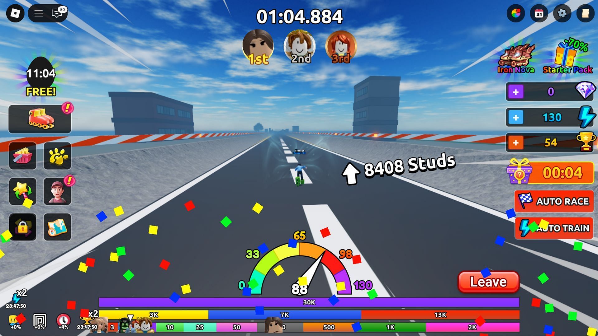 Start racing and collecting win points (Image via Roblox)